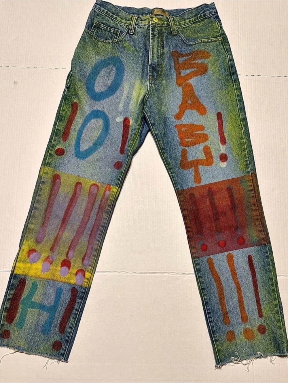OOH BABY Anika Ignozzi Hand Painted Custom Vintage Denim Jeans Womens 29